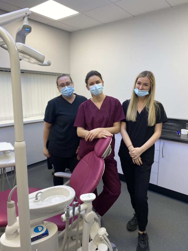 Nurses Jemma Peake and Apprentice nurse Caitlyn Foster with Dr Georgiana in one of our new surgeries